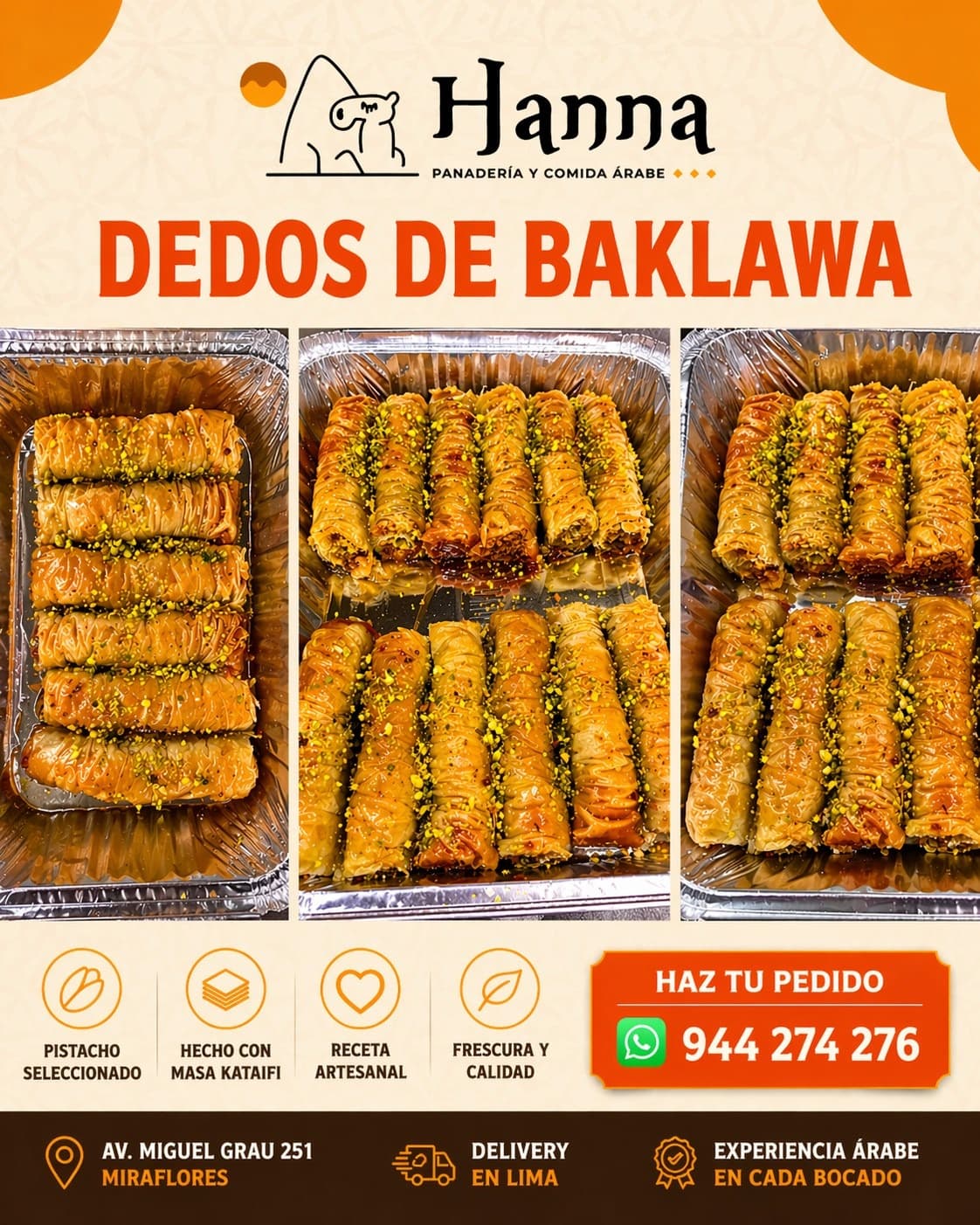 Dedos de Baklava de Pistacho